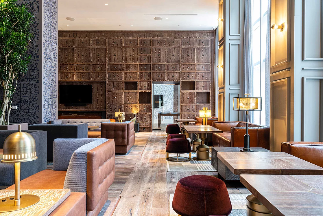 hotel lobby wooden